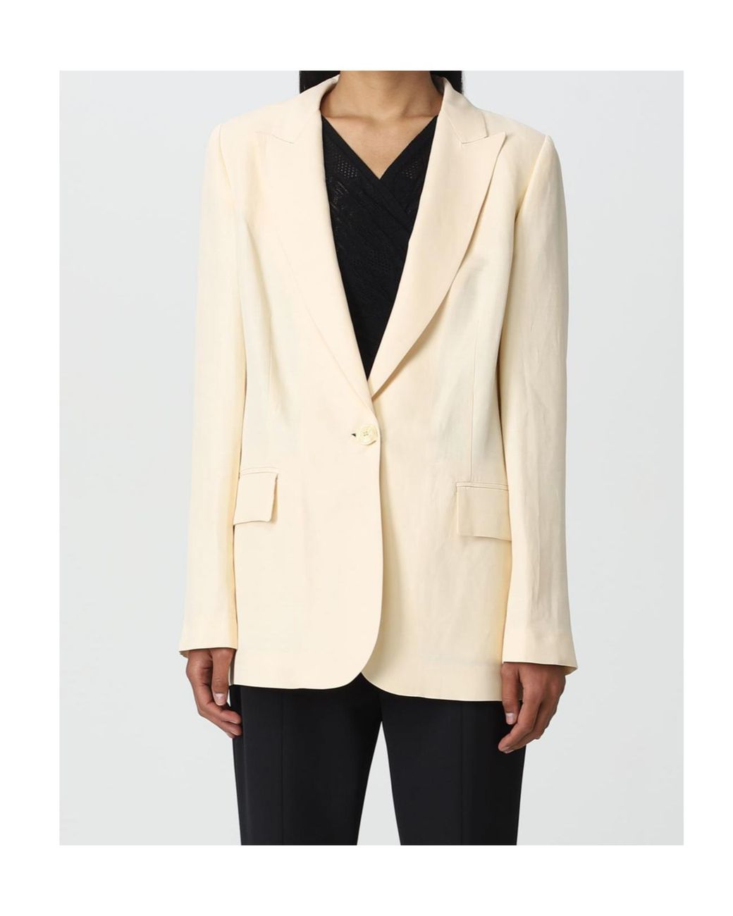 Twinset Natural Single-Breasted Tied-Waist Blazer