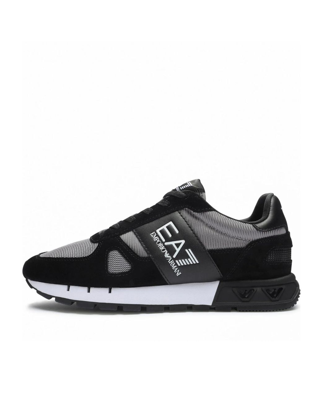 EA7 Black Lace-Up Sneakers for men