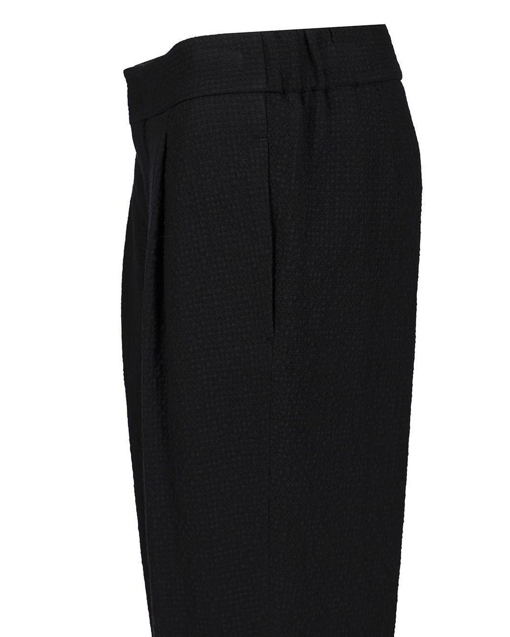 Giorgio Armani Black Stretch Wool Single Pleat Trousers for men