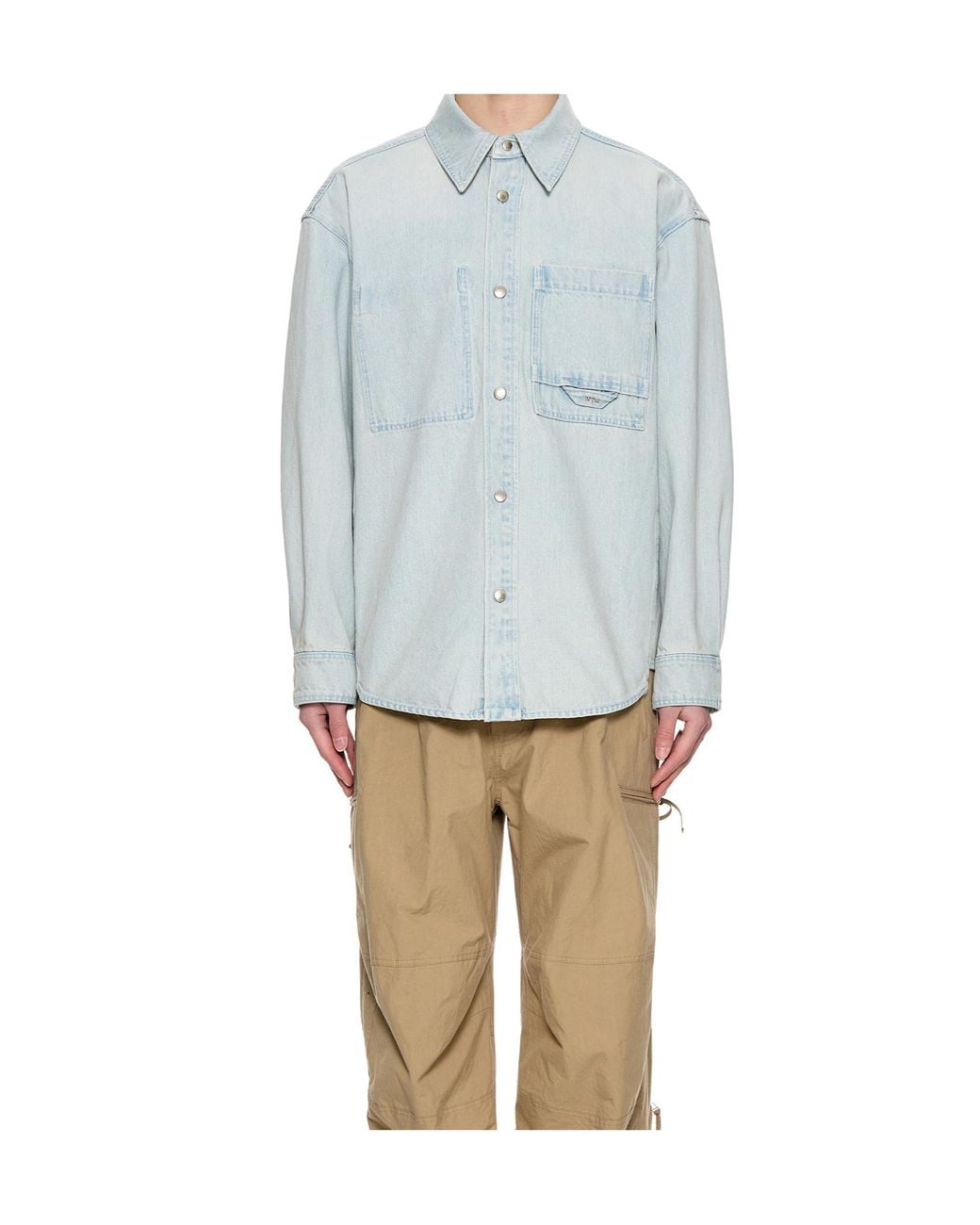 Wooyoungmi Blue Wildflower Denim Shirt for men