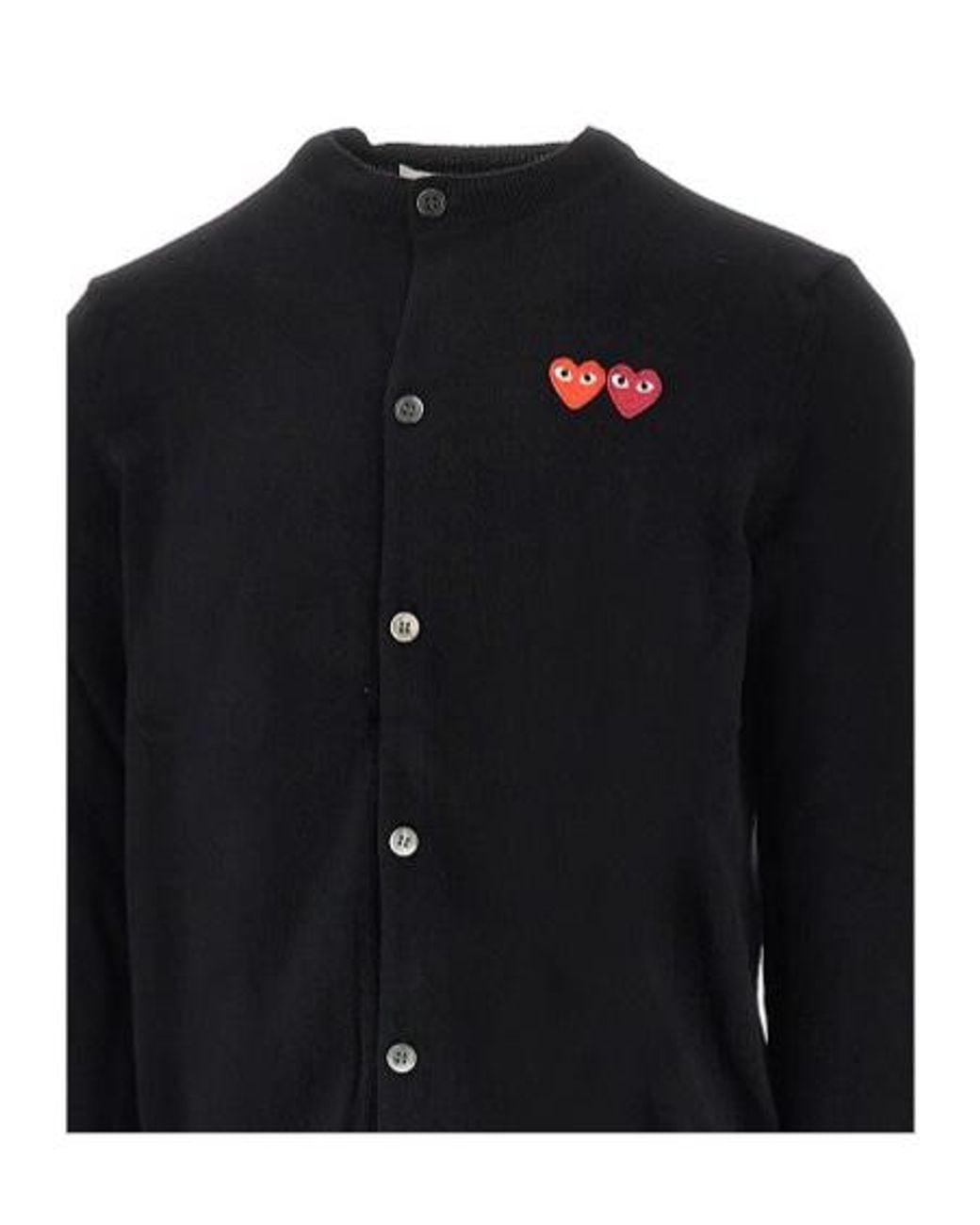 COMME DES GARÇONS PLAY Black Long-Sleeved Knitted Cardigan for men