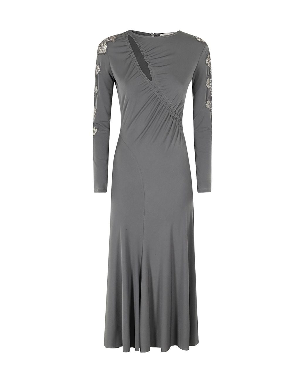 ERMANNO FIRENZE Gray Ruched Midi Dress