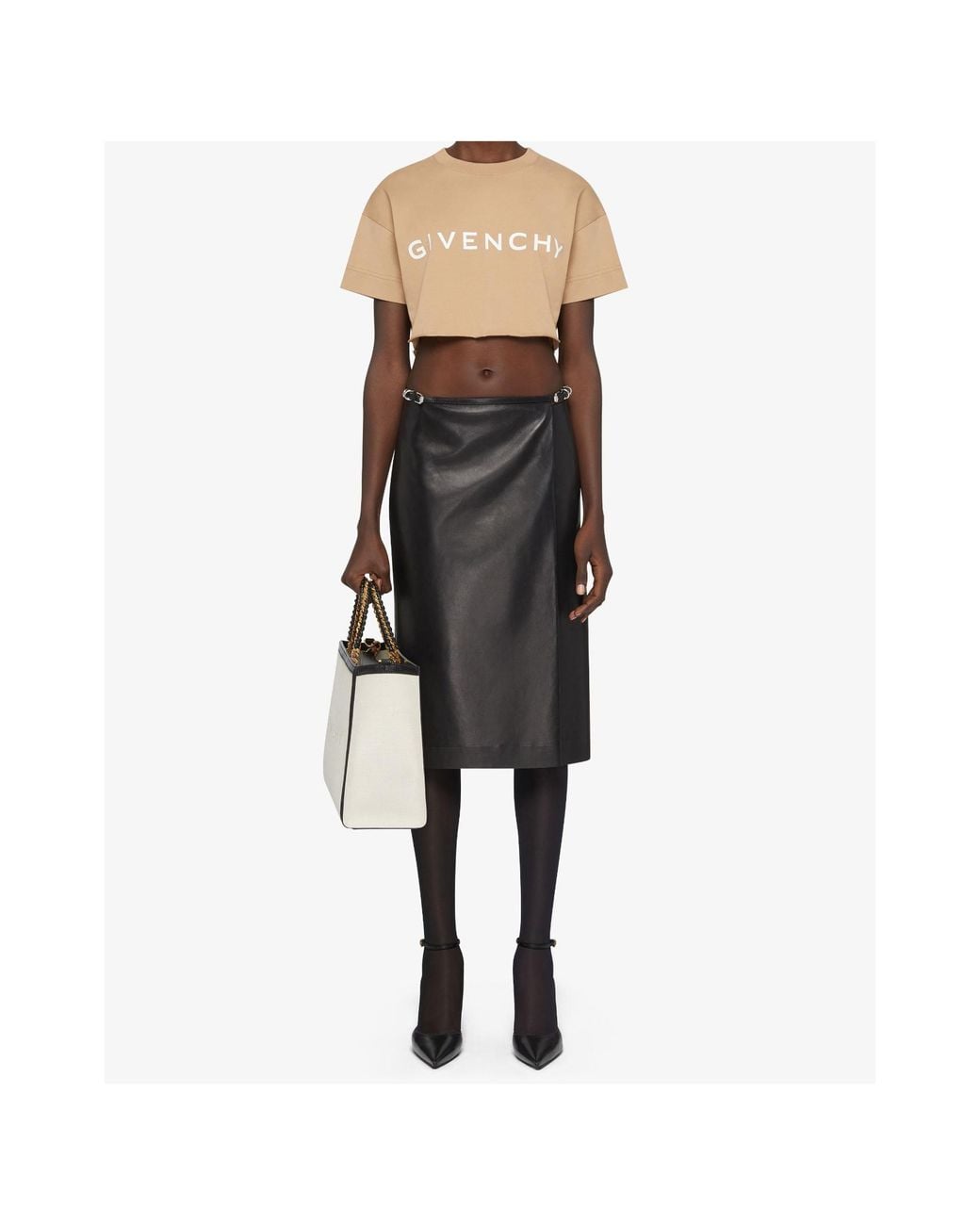 Givenchy Natural Logo Printed Cropped T-Shirt