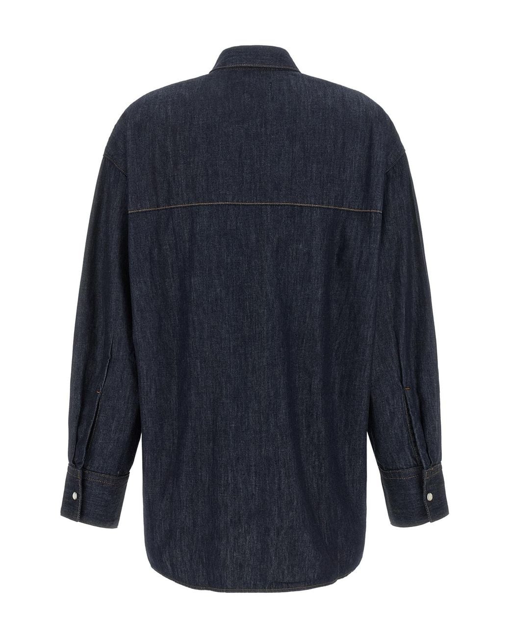 Khaite Blue Long Sleeve Buttoned Shrit