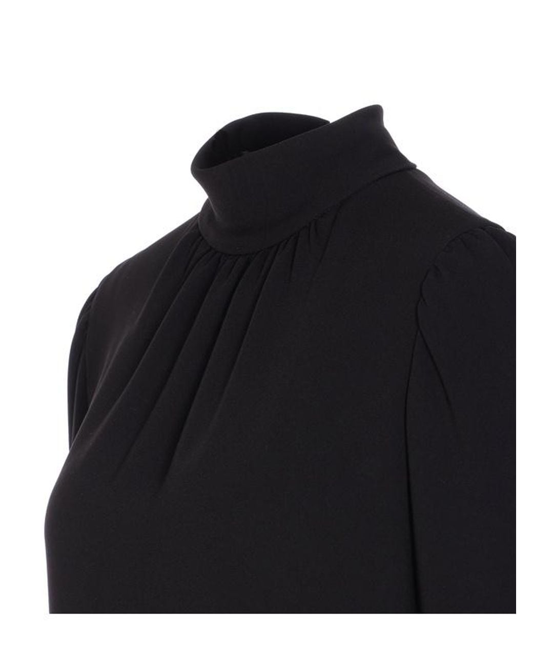 Max Mara Blue Embassy High Neck Long-Sleeved Dress