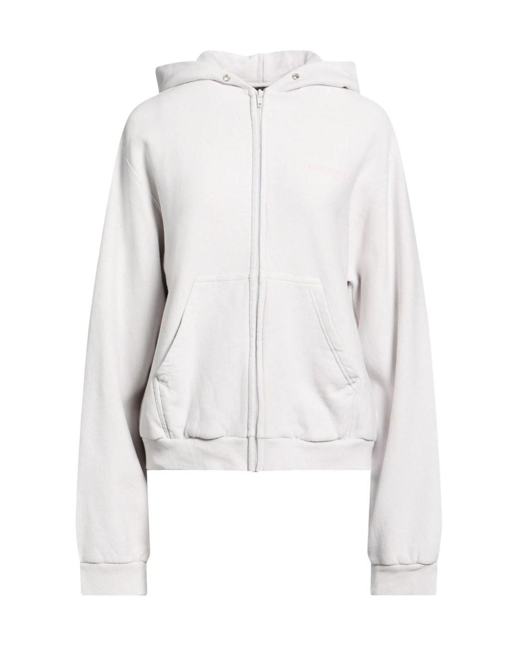 Balenciaga White Oversized Zip-Up Hoodie