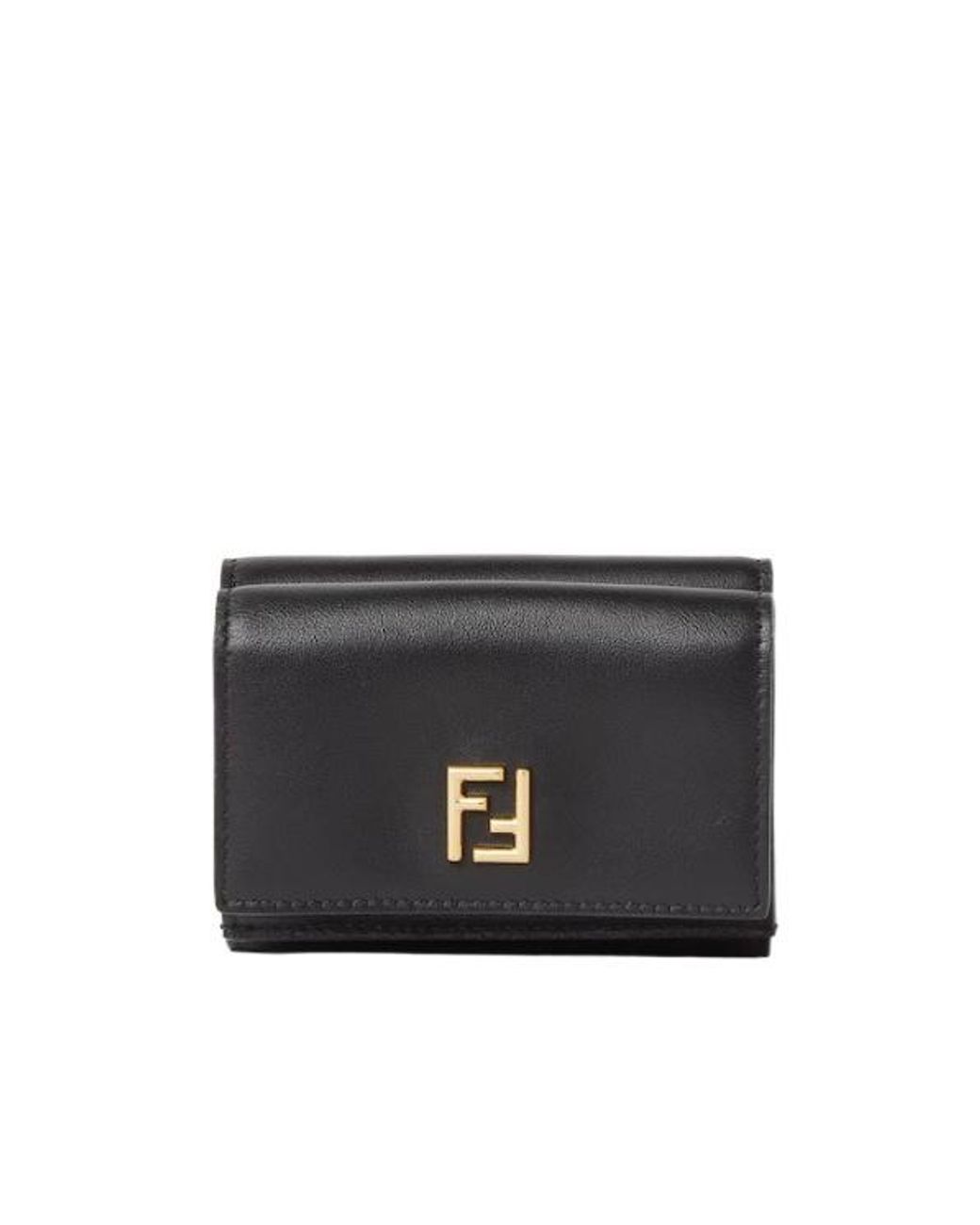 Fendi Black Ff Mini Trifold Wallet