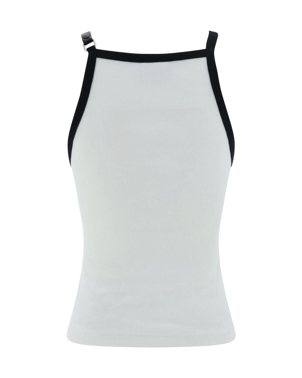 Courreges White Courrèges Buckle Detailed Halter-Neck Top