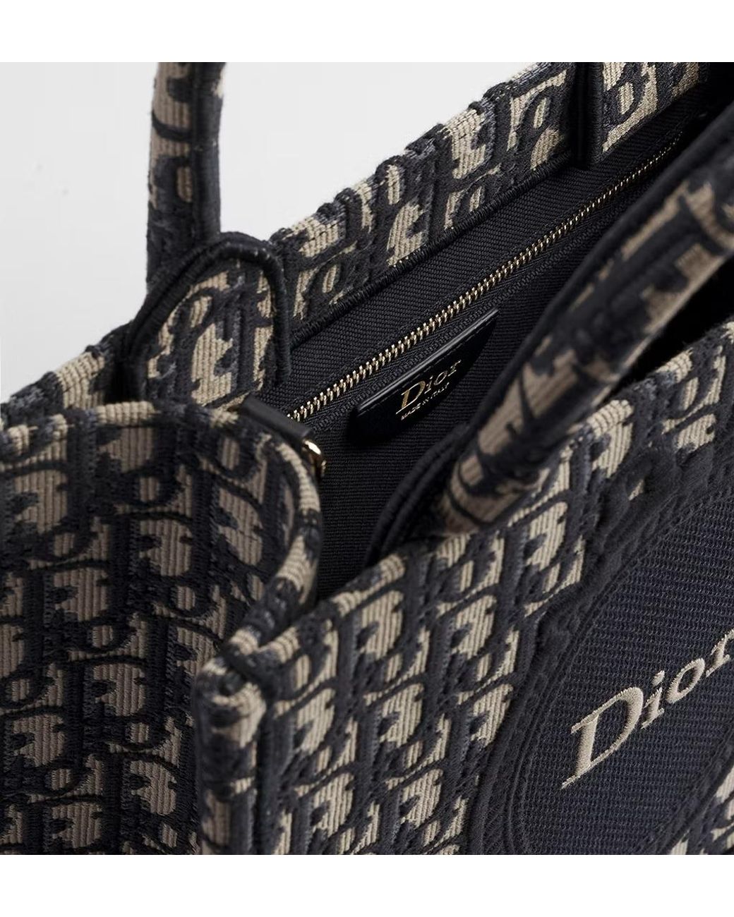 Dior Black Small Book Tote With Strap