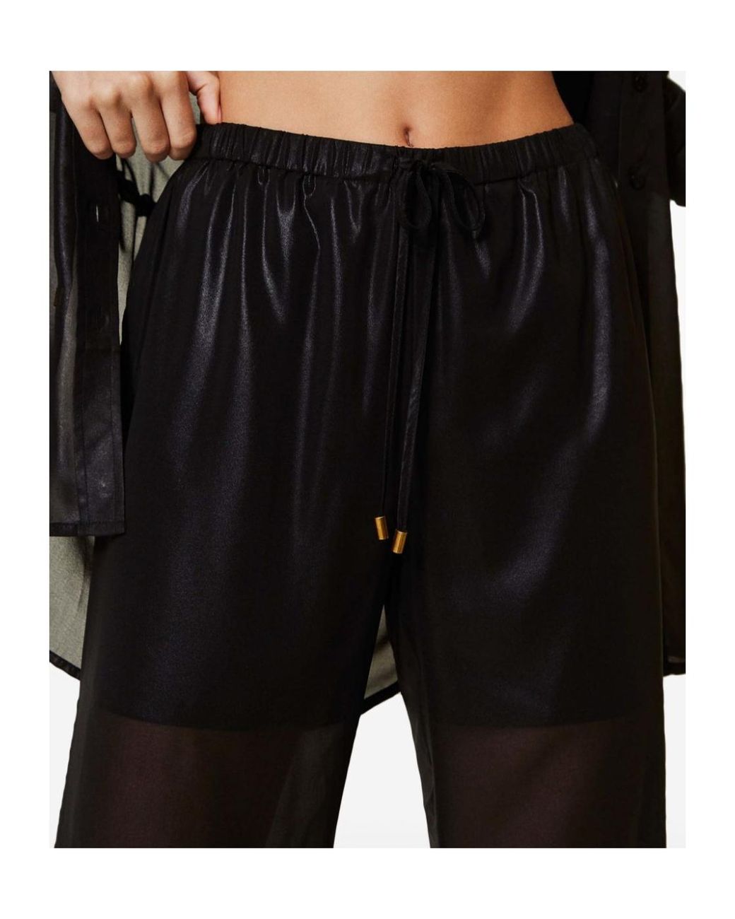 Twinset Black Semi-Sheer Trousers