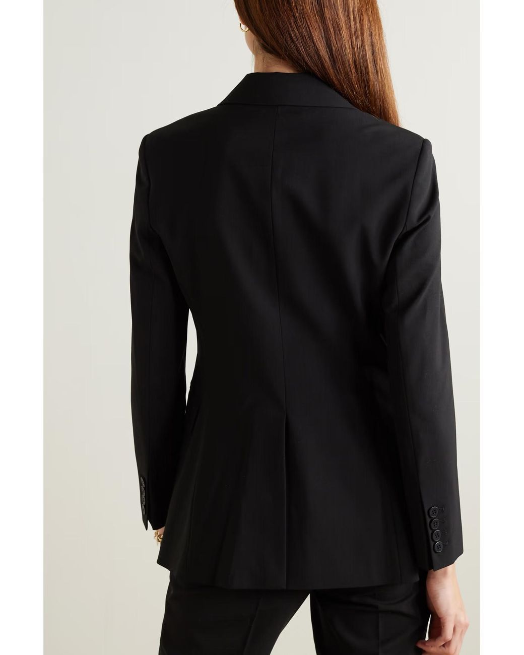 Theory Black Etiennette Grained Wool Blend Suit Jacket