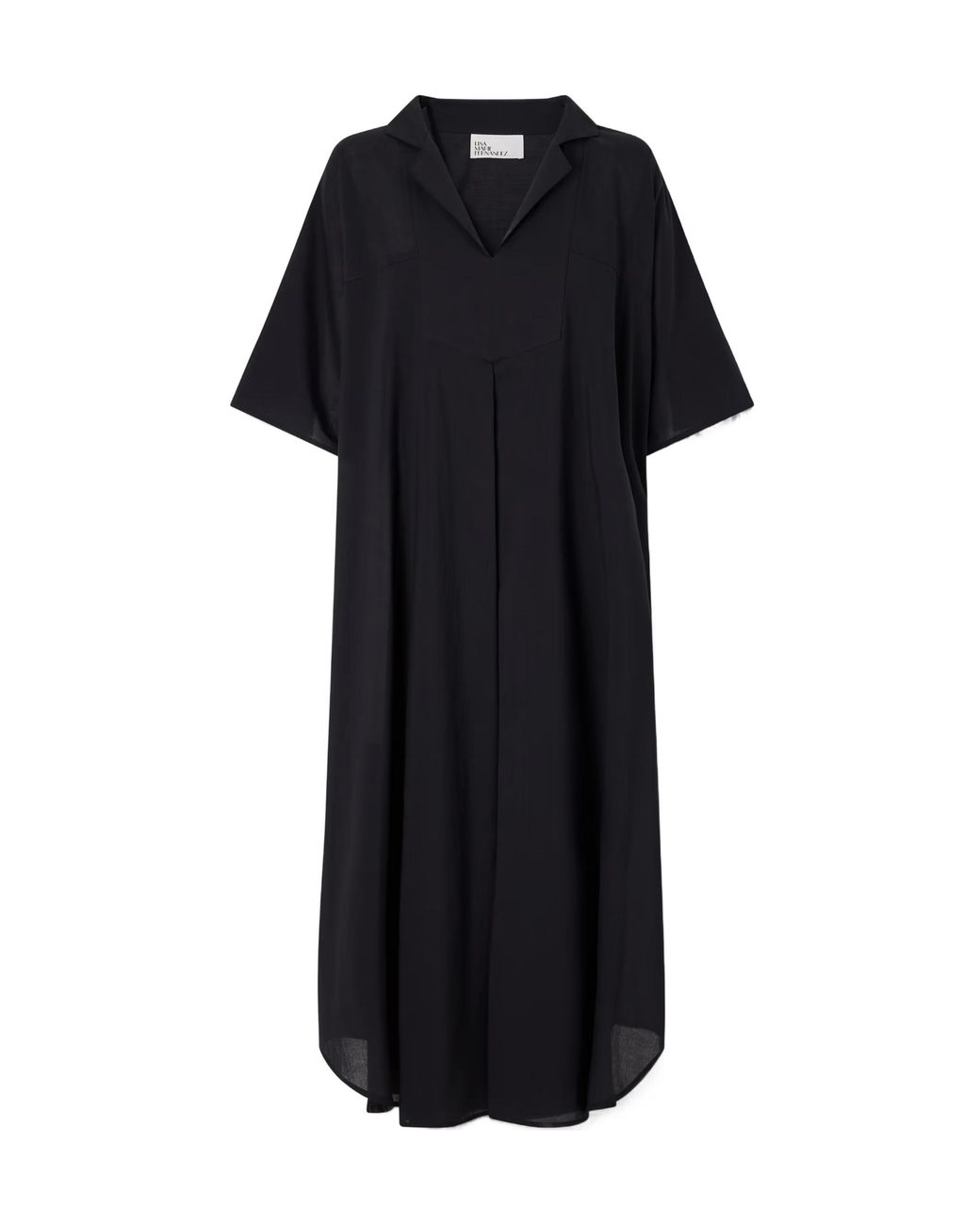 Lisa Marie Fernandez Black Lightweight Cotton Paneled Dress