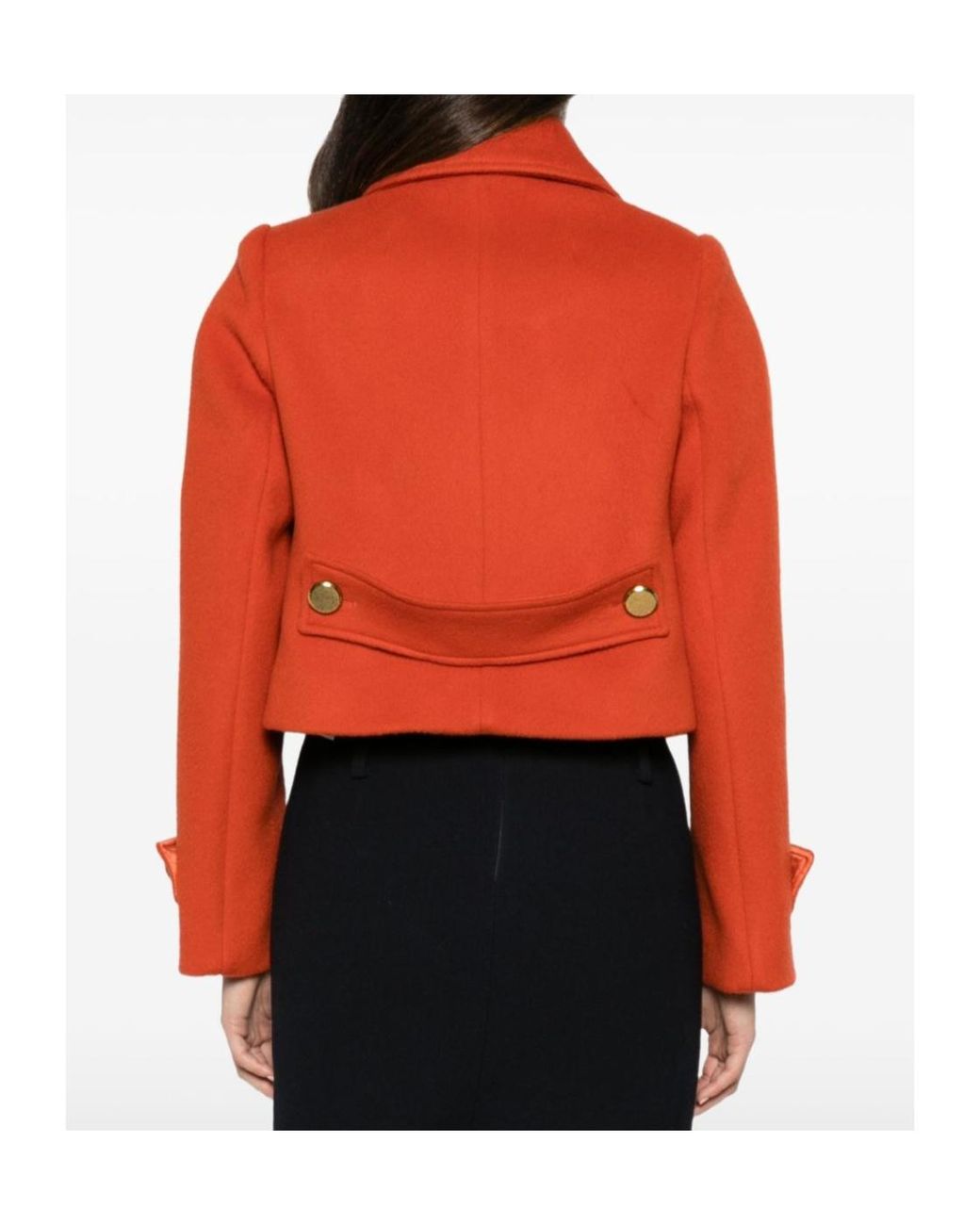 P.A.R.O.S.H. Red Button-Up Cropped Jacket