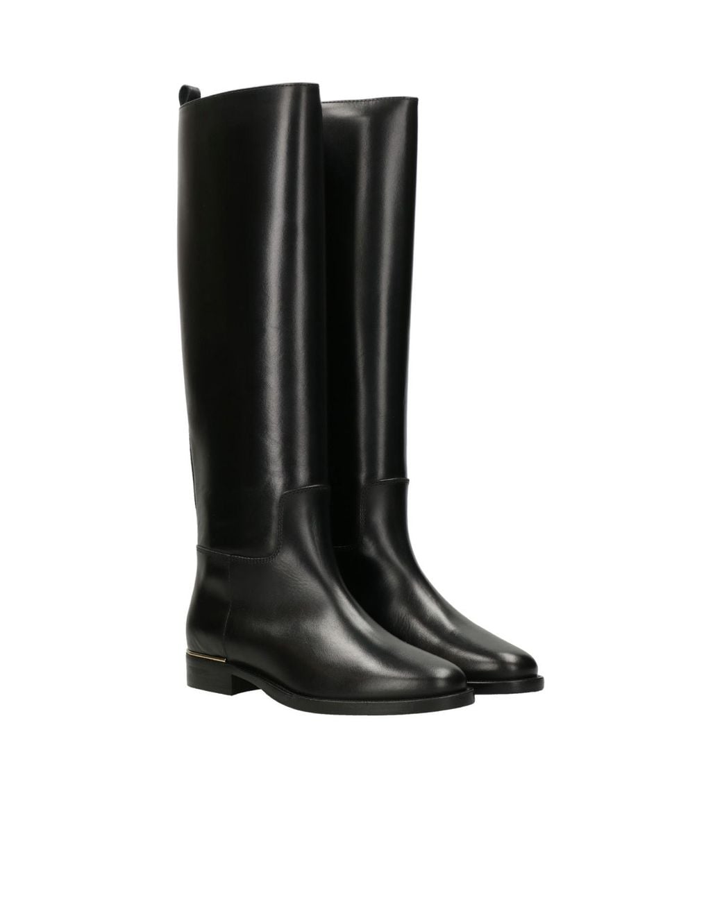 Via Roma 15 Black Round-Toe Tall Boots