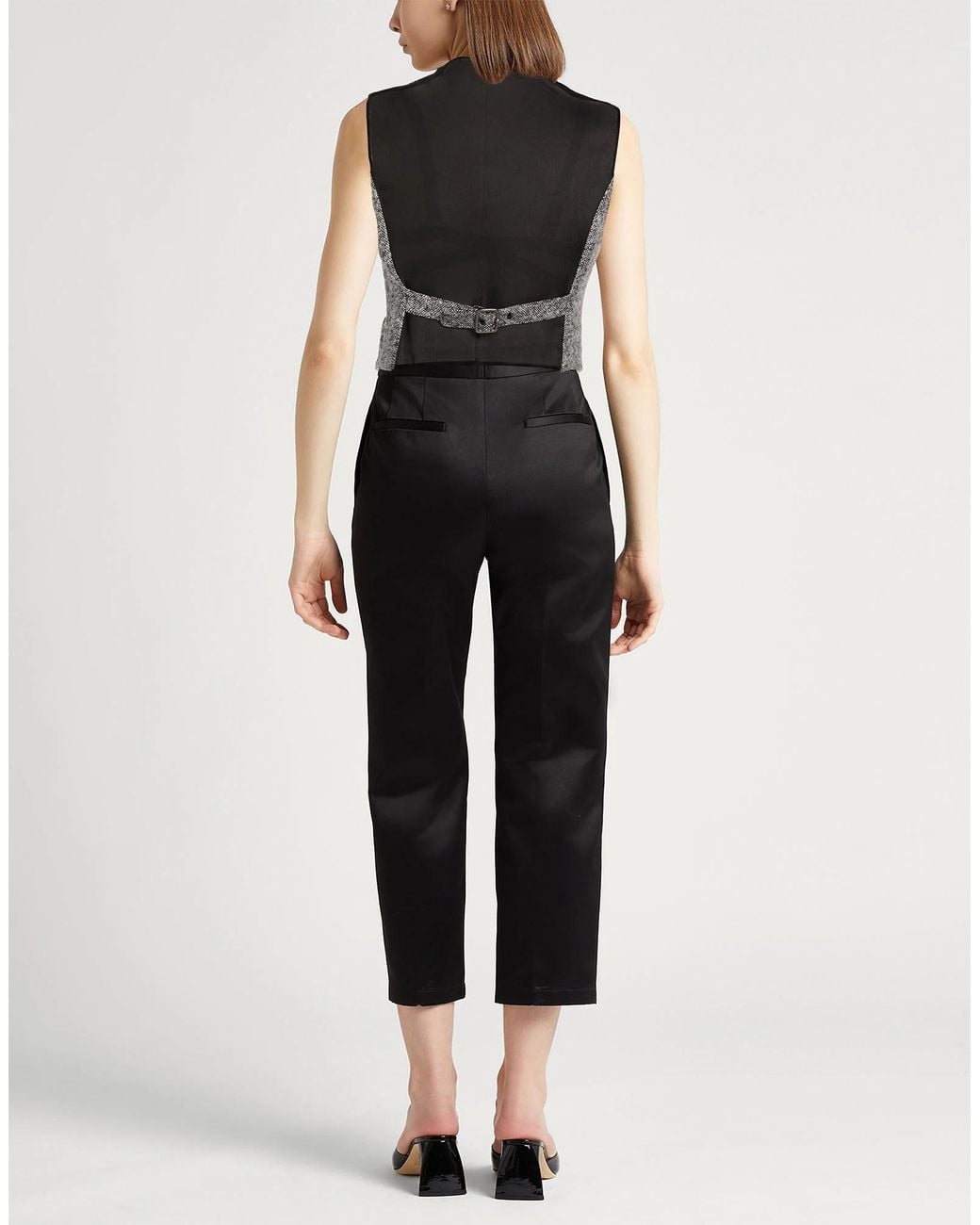 Max Mara Gray Short Sleeveless Jacket