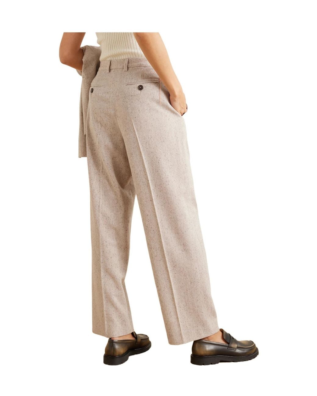 Fortela Multicolor Pleated Woolblend Straightleg Trousers