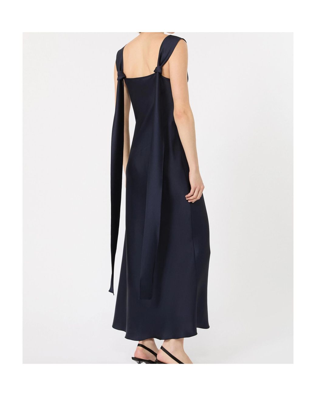 Max Mara Blue Envers Satin Slip Dress