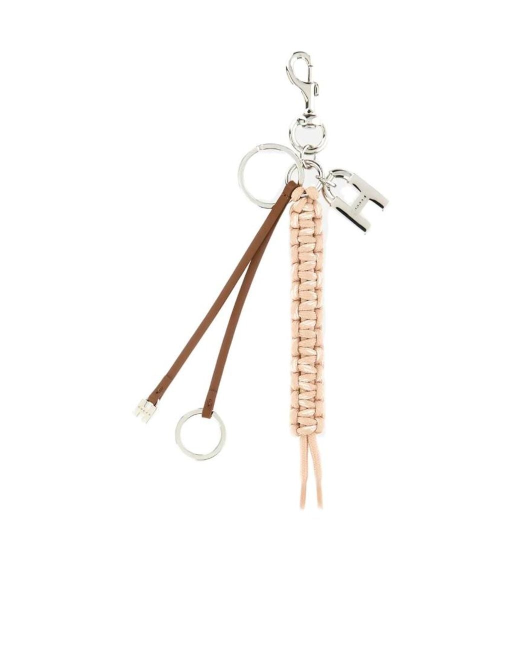 Hogan White Metal Charm Keychains