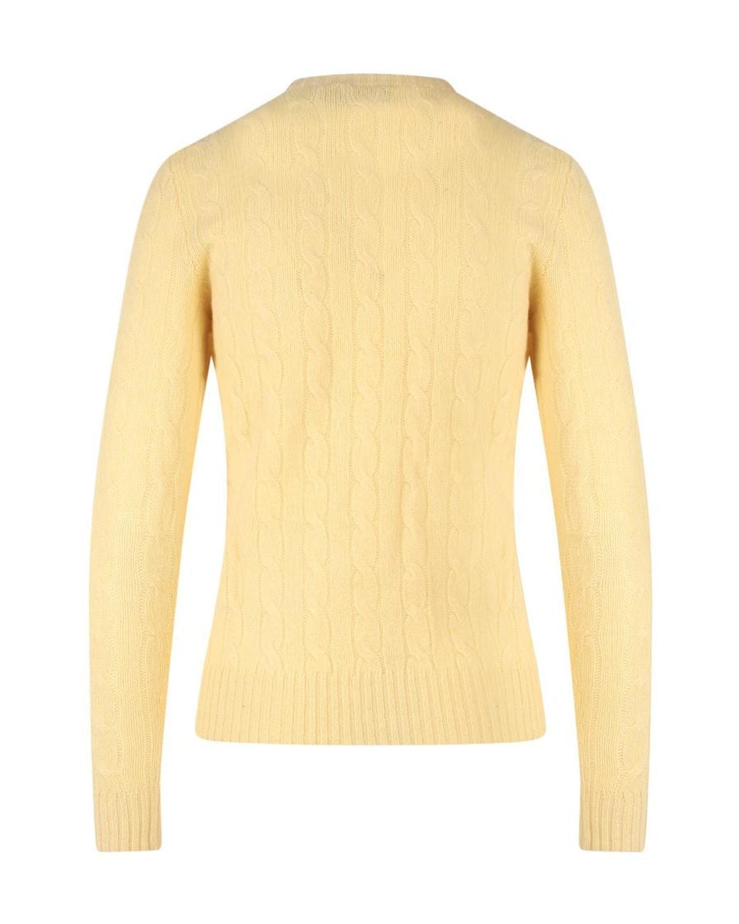 Polo Ralph Lauren Yellow Julianna Polo Pony Cable Knit Jumper