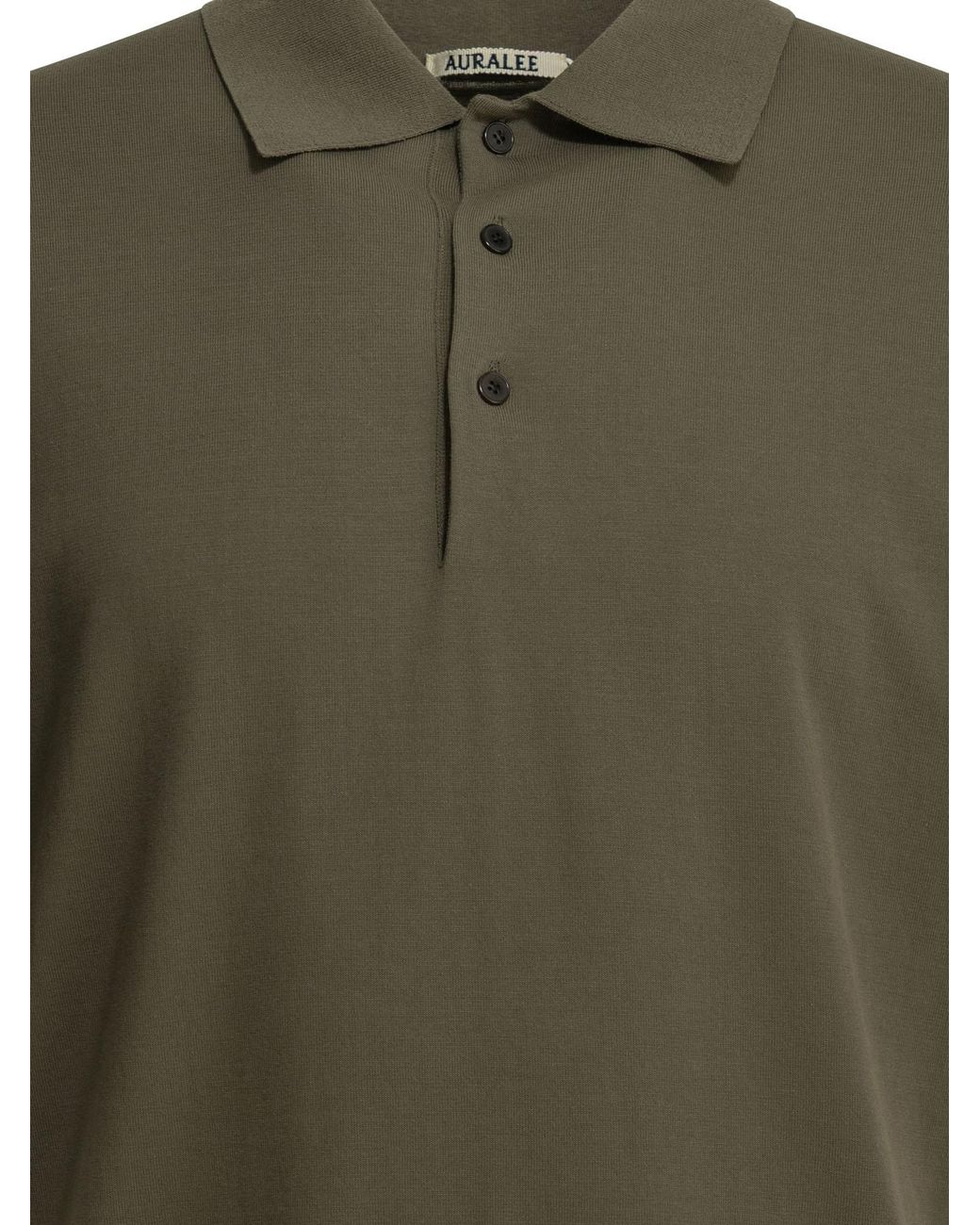 Auralee Green 'Giza' Polo Shirt With Buttons for men