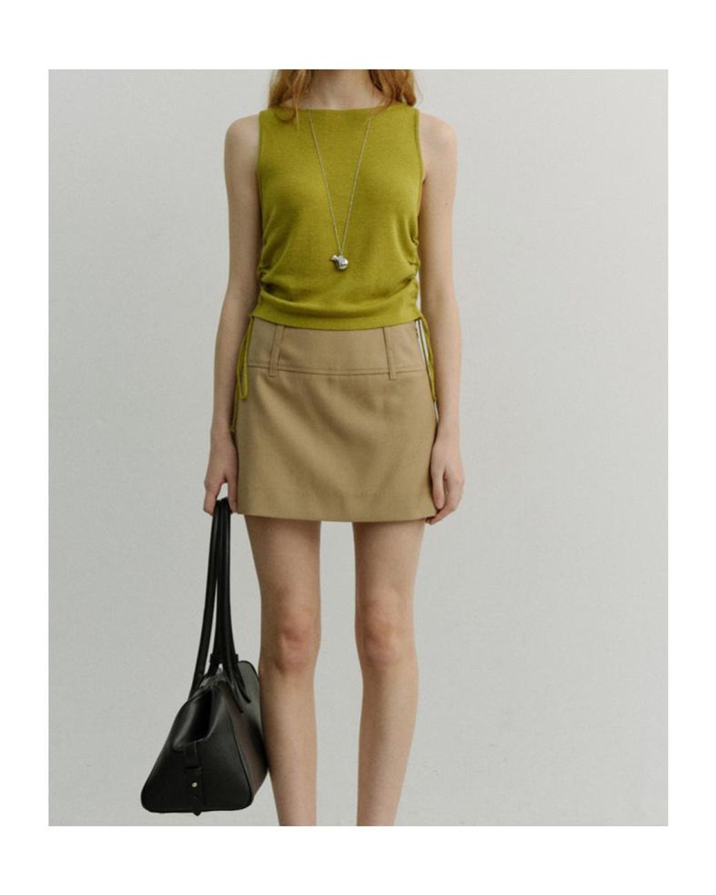 DUNST Natural Belted Micro Mini Skirt