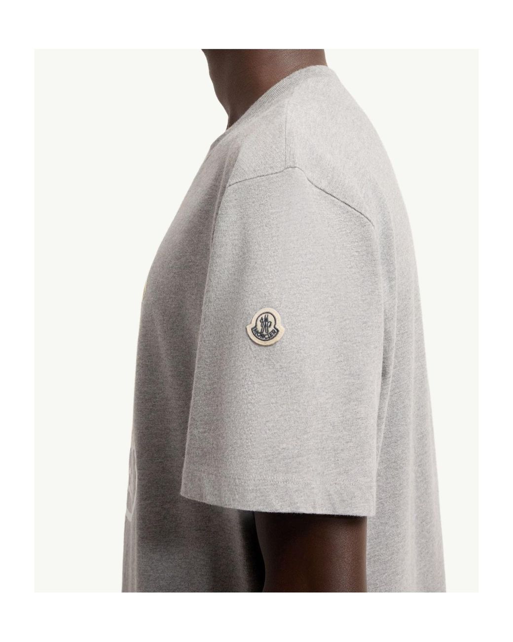 Moncler Gray X Fragment Dog Print Cotton T-Shirt for men