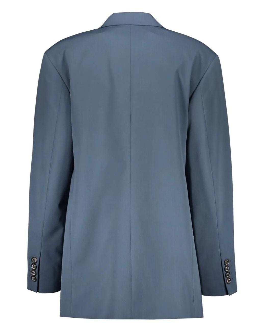 Low Classic Blue Single-Breasted Blazer