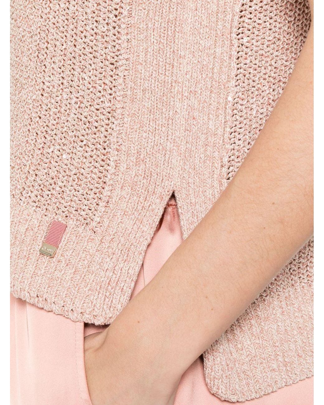 Herno Pink Glitter Knit Top