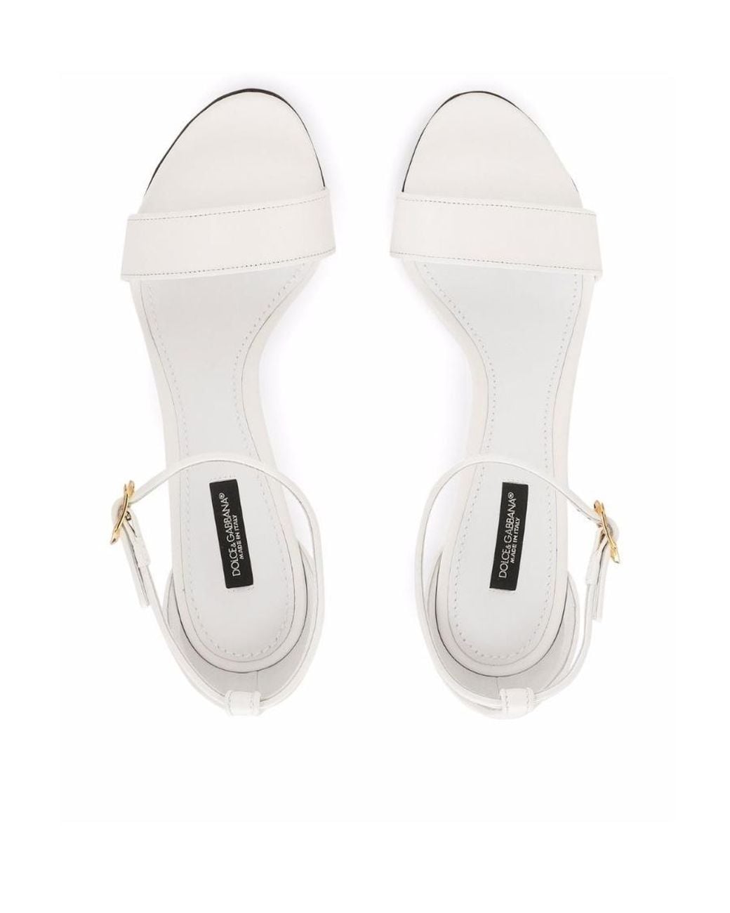 Dolce & Gabbana White Baroque Dg Heel Sandals