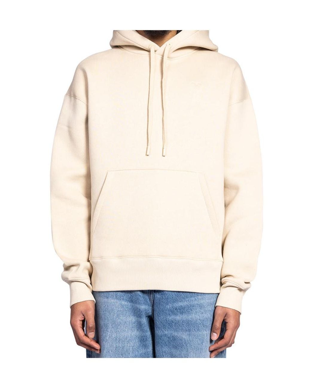 AMI Natural Long-Sleeved Drawstring Hoodie for men