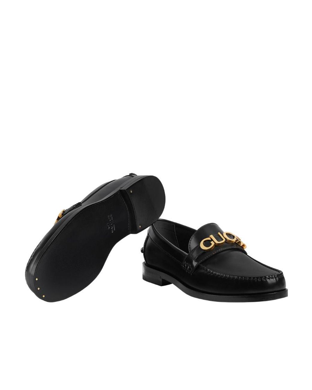 Gucci Black Logo Plaque Slip-On Loafers for men