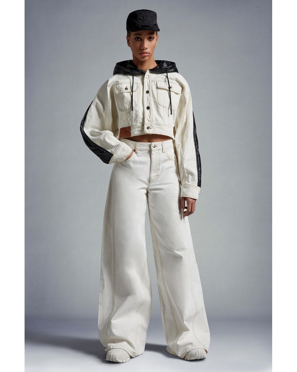 Moncler White Bleached Denim Jeans
