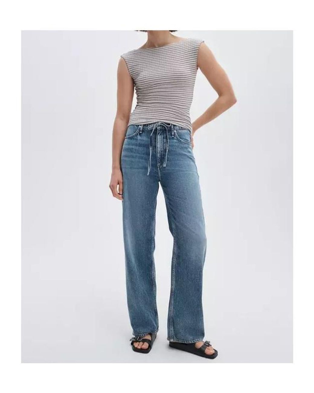 Rag & Bone Gray Striped T-Shirt