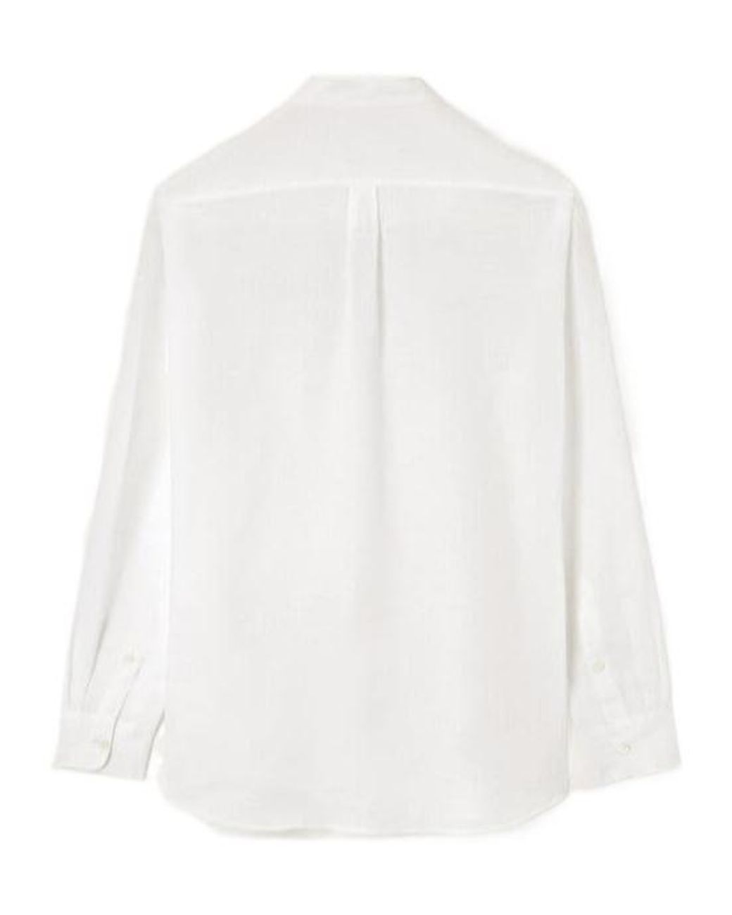 Loro Piana White Elia Low Mandarin Collar Shirt for men