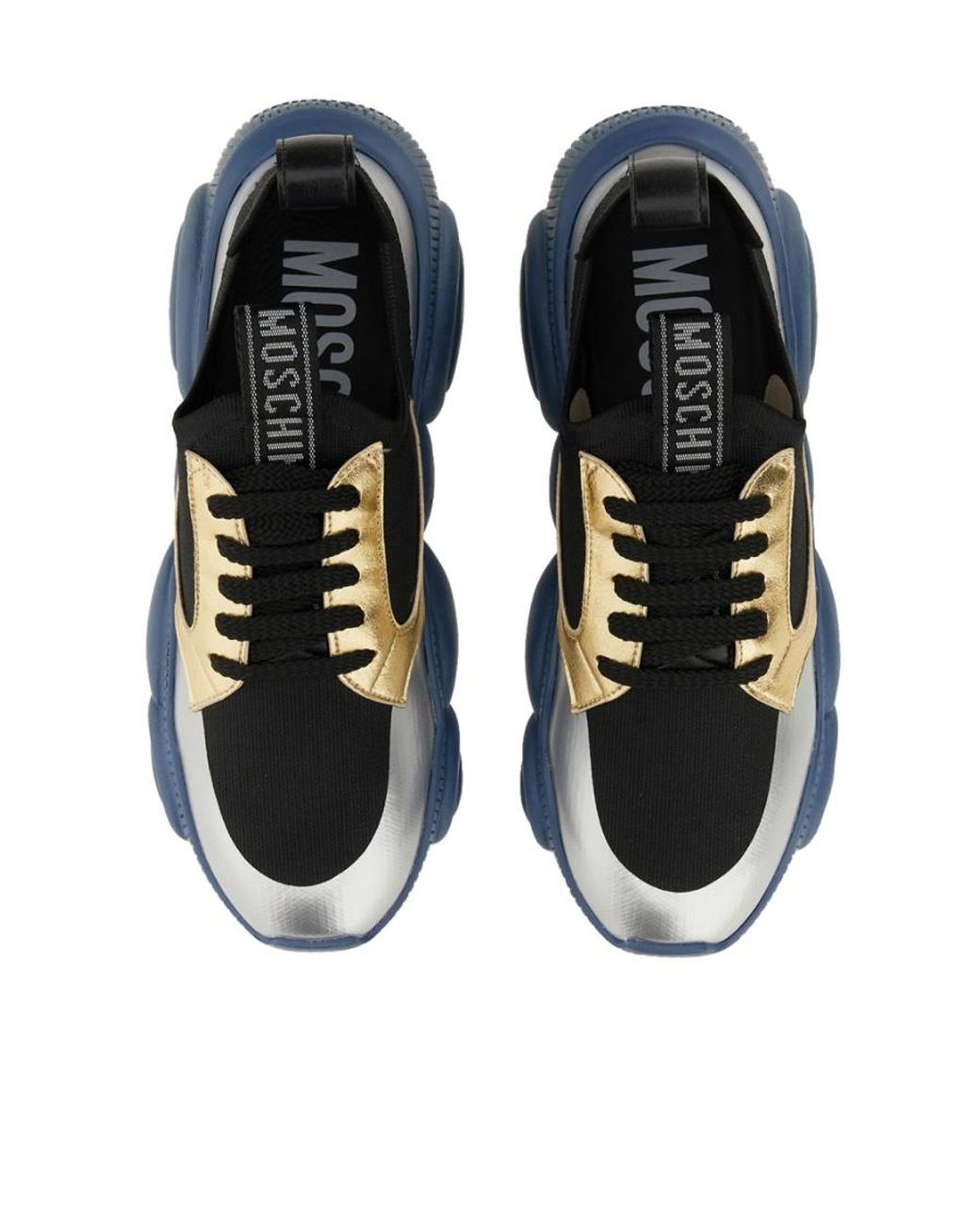 Moschino Blue Logo Low-Top Sneakers