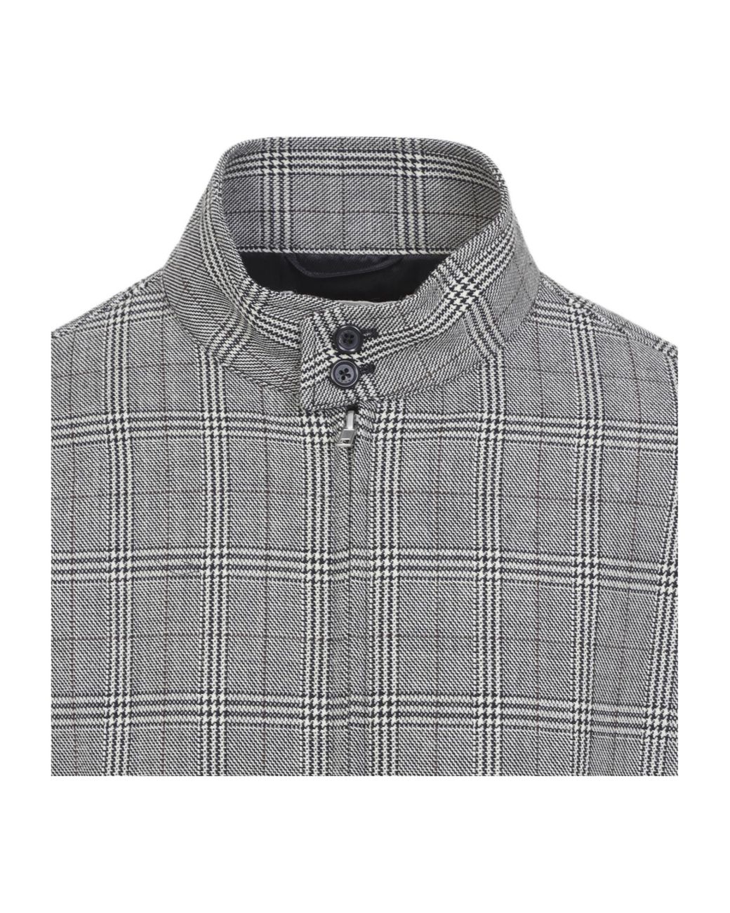 Marni Gray Zip-Up Checked Jacket for men