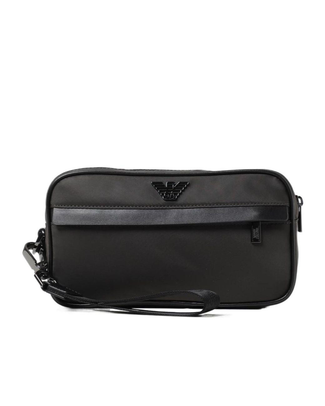 Emporio Armani Black Logo-Plaque Clutch