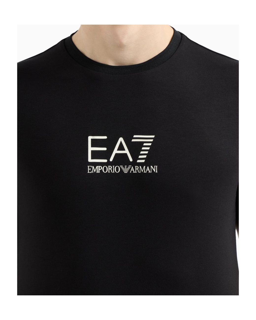 EA7 Black Short-Sleeved T-Shirt for men