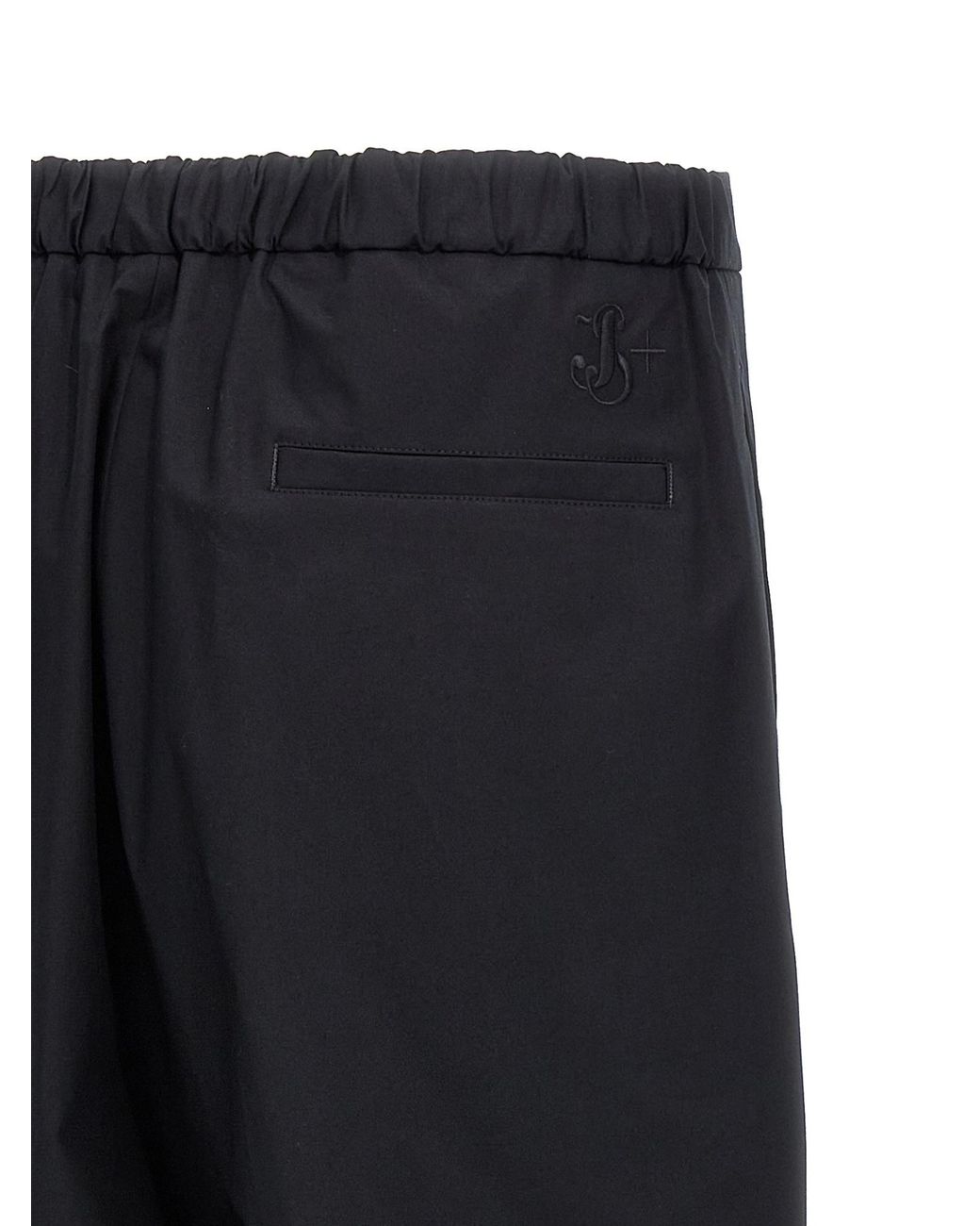 Jil Sander Blue Logo Embroidered Tapered Pants for men