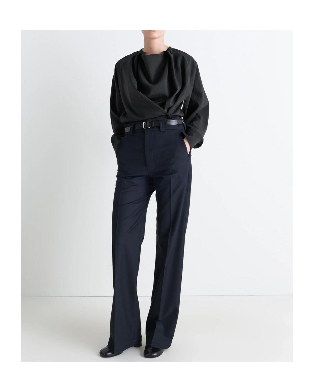 Lemaire Black Long-Sleeved Twisted Top