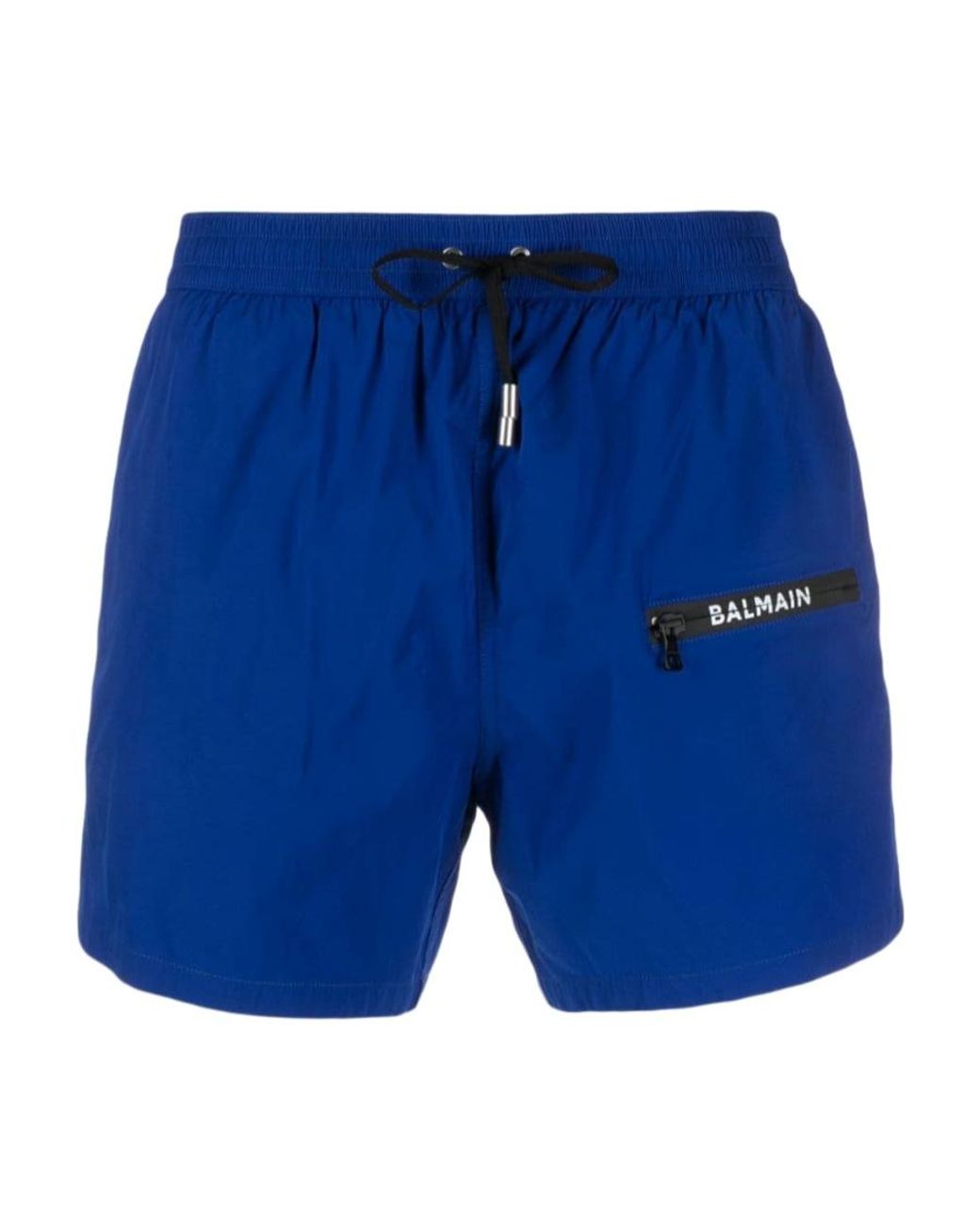 Balmain Blue Logo-Print Swim Shorts for men