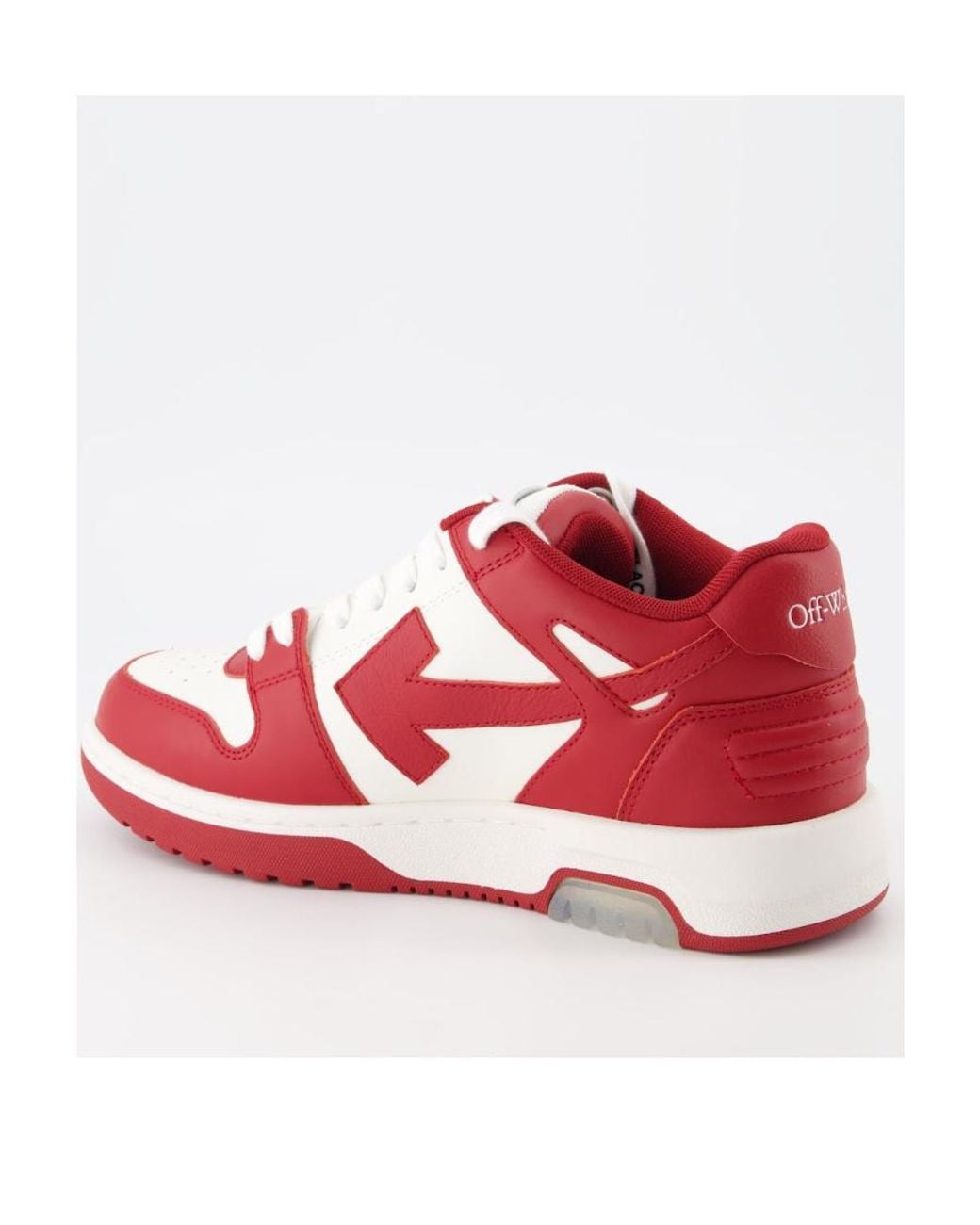 Off-White c/o Virgil Abloh Red Out Of Office Leather Sneakers