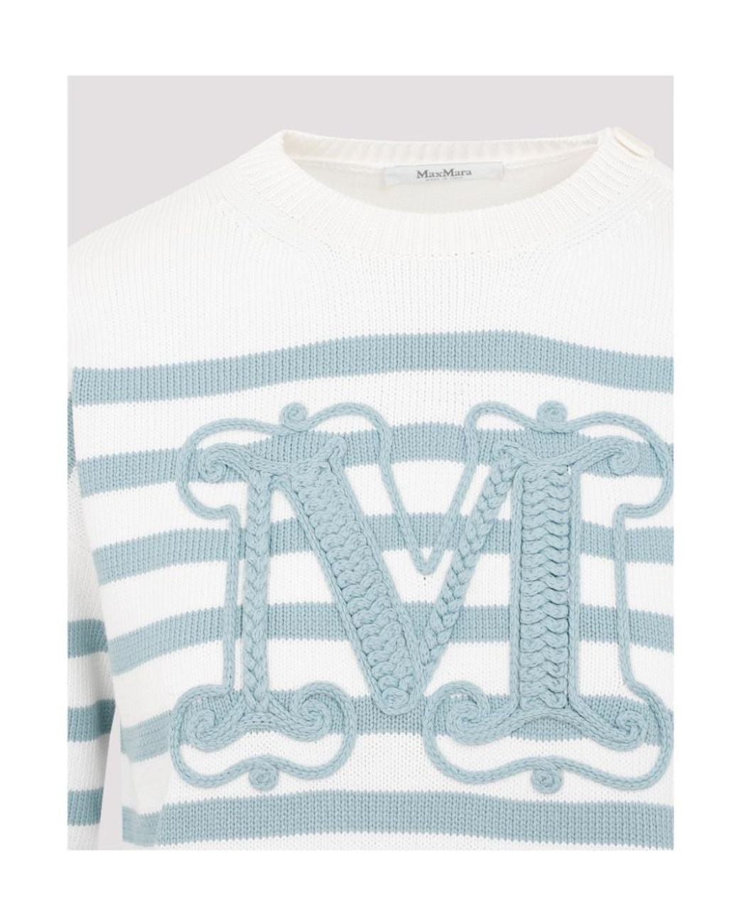 Max Mara Blue Logo Striped Pullover