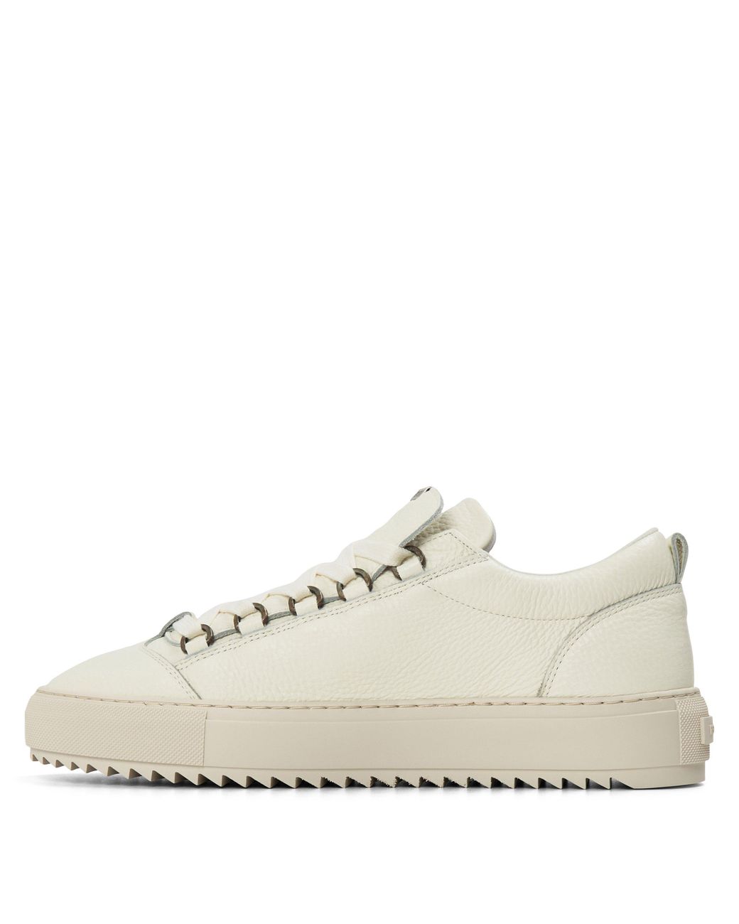 Represent White Grained Leather Thick Sole Low-Top Sneakers for men