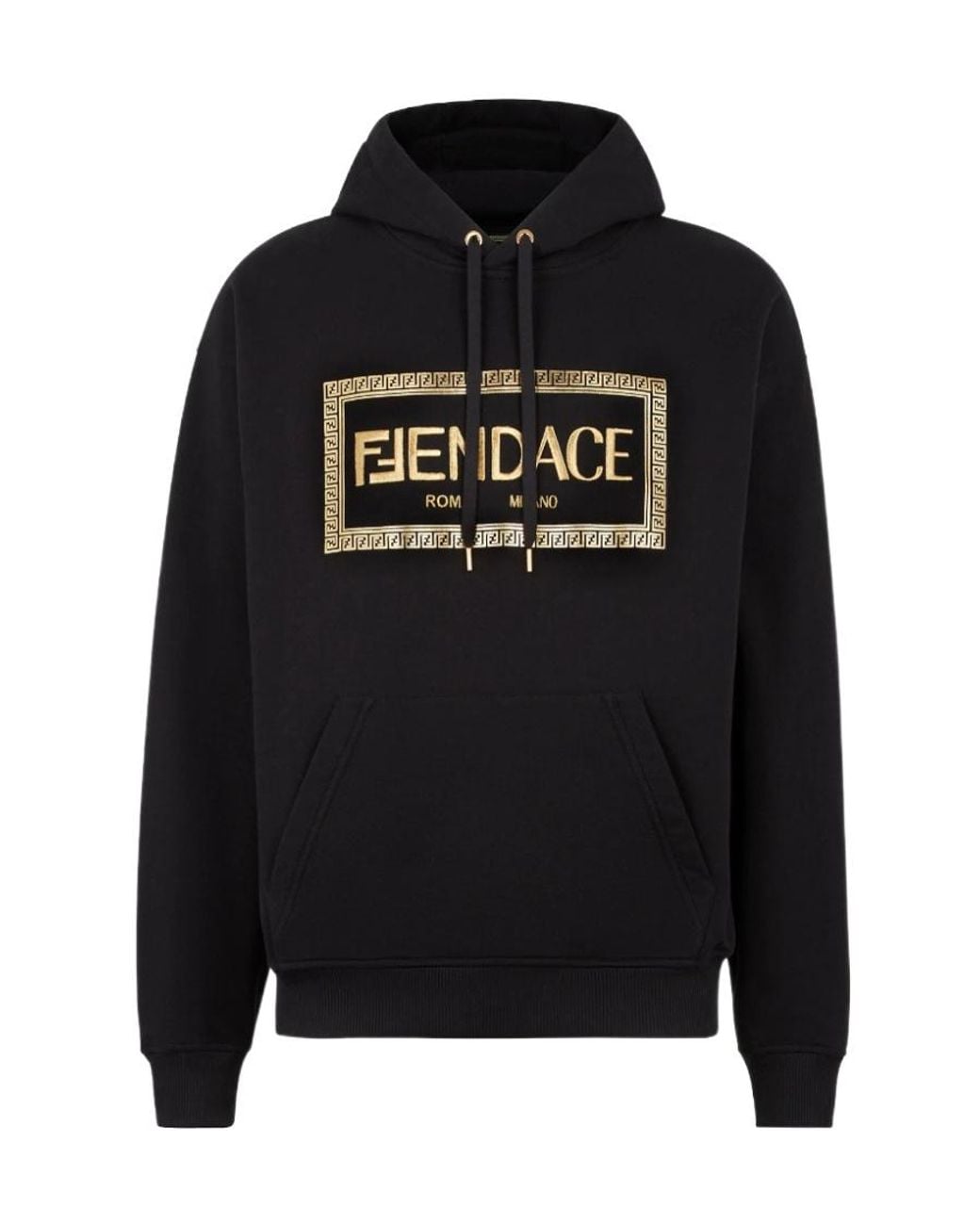 Fendi Black Fendace Jersey Logo Sweatshirt for men