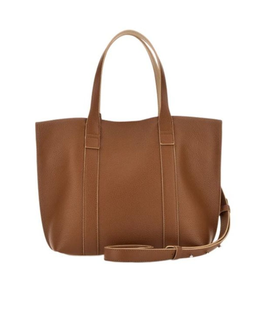 Hogan Brown Logo Embossed Top Handle Bag