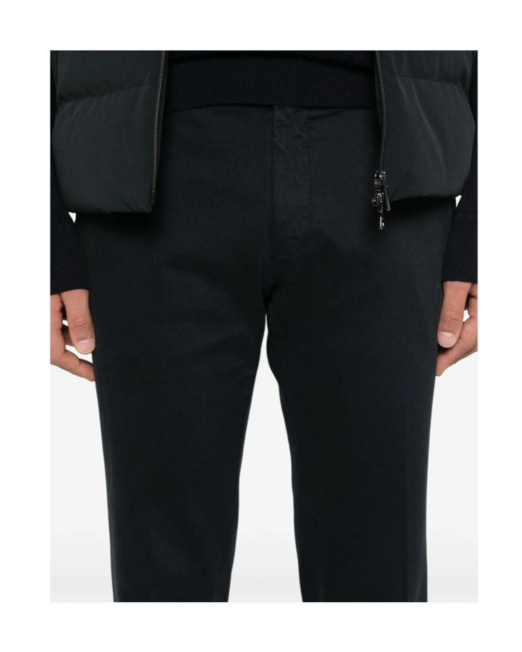 Incotex Black Belted Cotton Pants for men