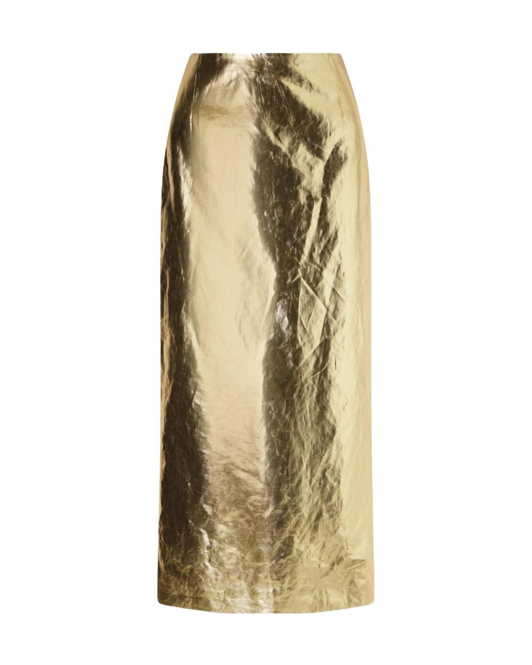 Gabriela Hearst Metallic Manuela Linen Midi Skirt