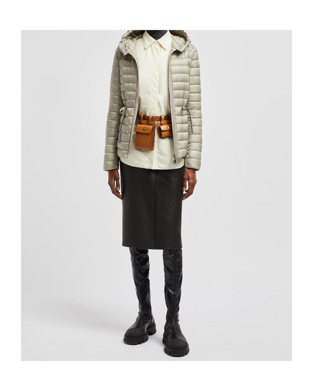 Moncler Gray Raie Short Down Jacket