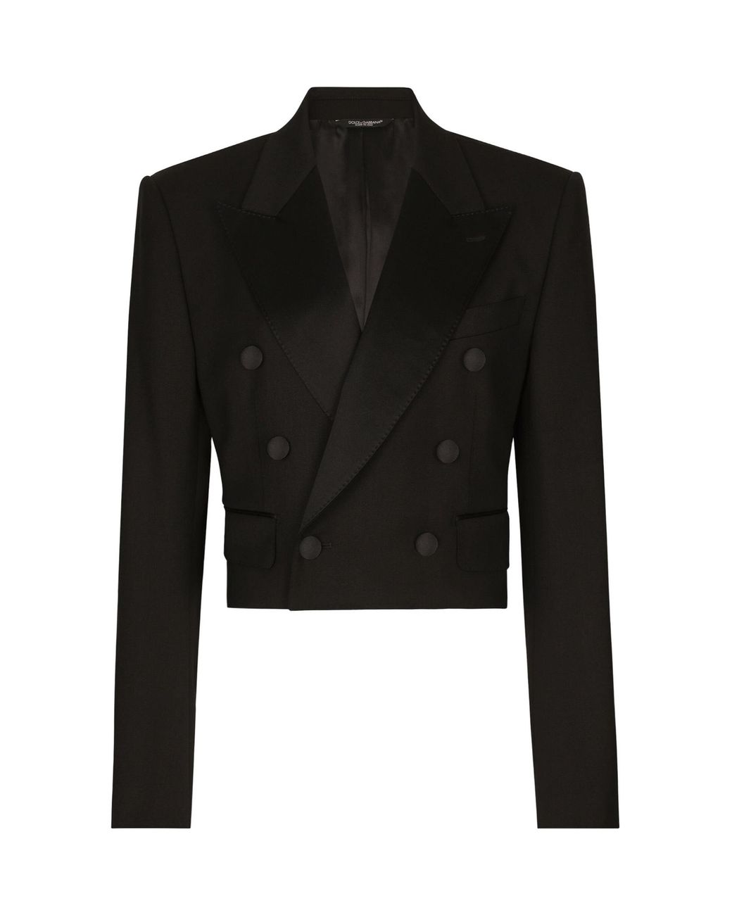 Dolce & Gabbana Black Dolce Gabbana Double Breasted Cropped Jacket